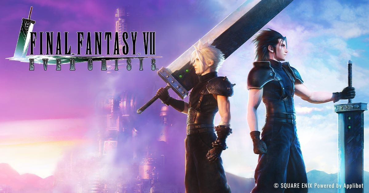 Key art de Final Fantasy VII: Ever Crisis — Cloud Strife et les héros de la compilation FFVII